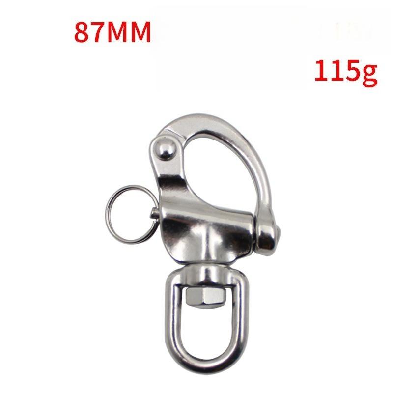 Outdoor Sports 316 Stainless Steel Ring Type Rotating Spring Shackle, Hand Pulled Quick Hanging Shackle, Quick Release Shackle
