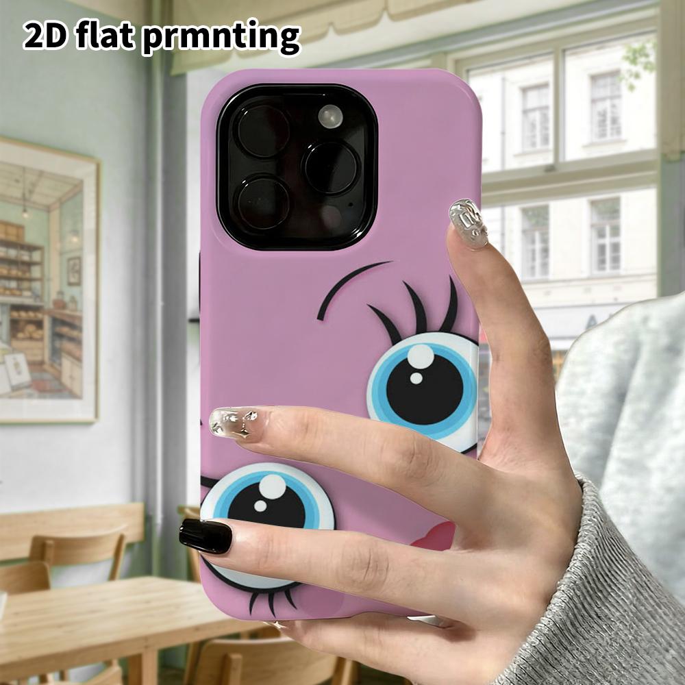 Phone Case: 2D Flat Samsung Galaxy A34 A35 M05 M06 S20 S22 S21 FE Plus 5G Protective Case, Blue-eyed Cartoon Face, Perfect Holiday Gift for Christmas