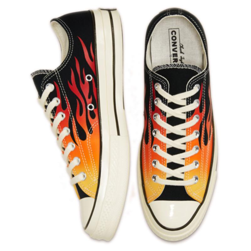Converse Chuck Taylor All Star 70 Chuck 70 Flame Trend Low-Top Espadrilles Unisex Black