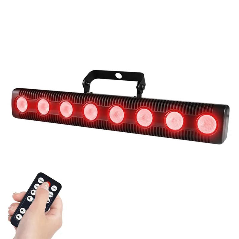 ABUO-2X 8 LED RGBW 4IN1 DMX Wall Wash Lamp DJ Disco Party Par Stage Light Effect For Dance Bar Holiday Decorate(EU Plug)