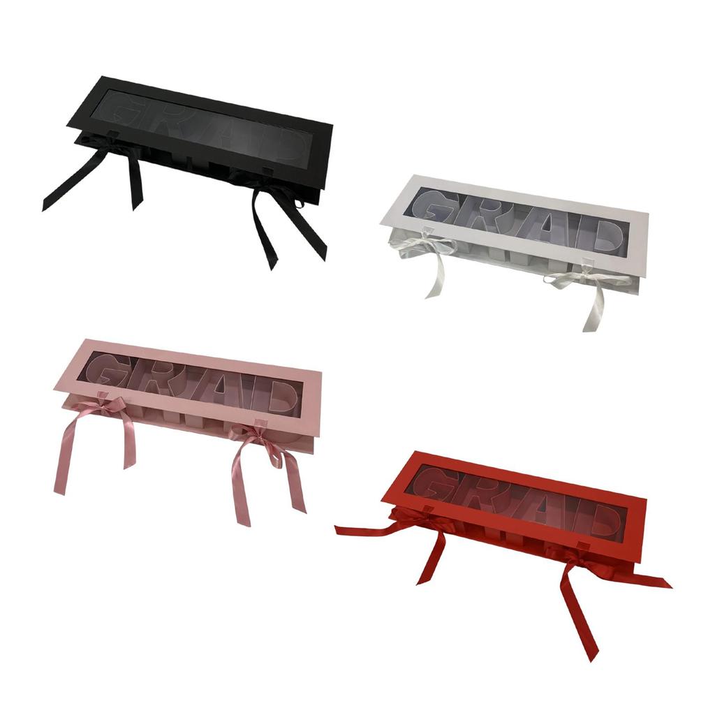 Grad Empty Flower Box Container Rectangular Versatile Fillable Letters for Anniversary Parties Birthday Wedding Chocolate