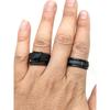 Fashion Couple Rings Romantic Women Black Rhinestones Zirconia Rings Set Simple Men Stainless Steel Ring Wedding Party Jewelry