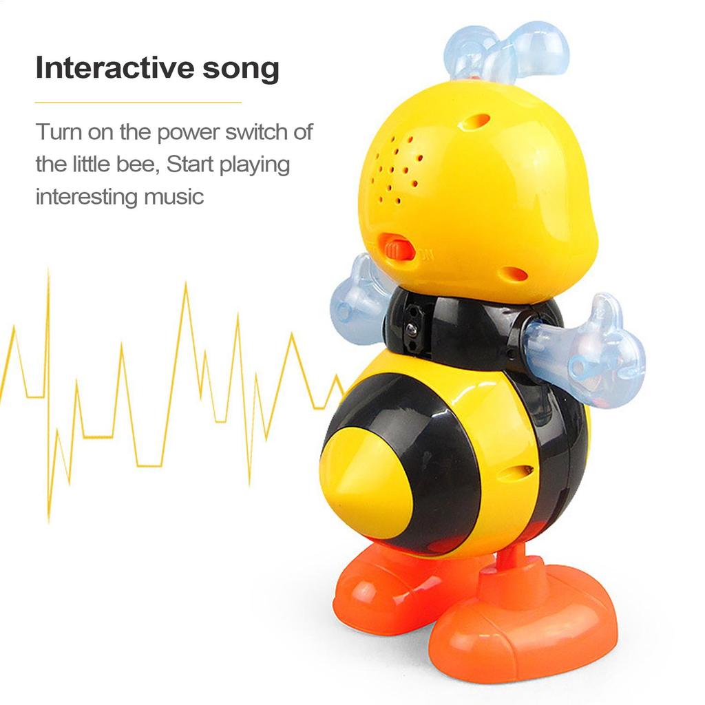 Dancing Bee Toy Electric Baby Dancing Toy With Lights & Music Educational Sensory Fun Singing Toy For Kids Birthday Christmas