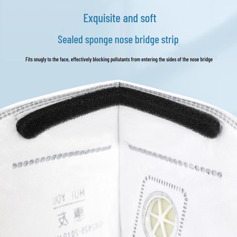 Seven-Layer KN95 Protective Mask with Breathing Valve and Built-In Sponge, Ideal for Construction, Decoration, and Anti-Smog.