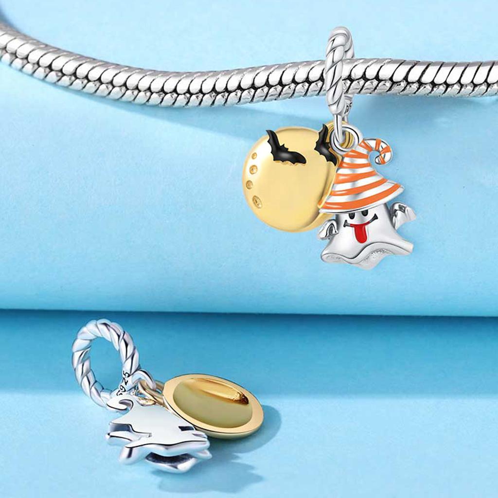 Authentic Original Copper Metal Charm Bead Components Luxury Moon Cute Demon Halloween Pendant Bead Component Bead Components Compatible With