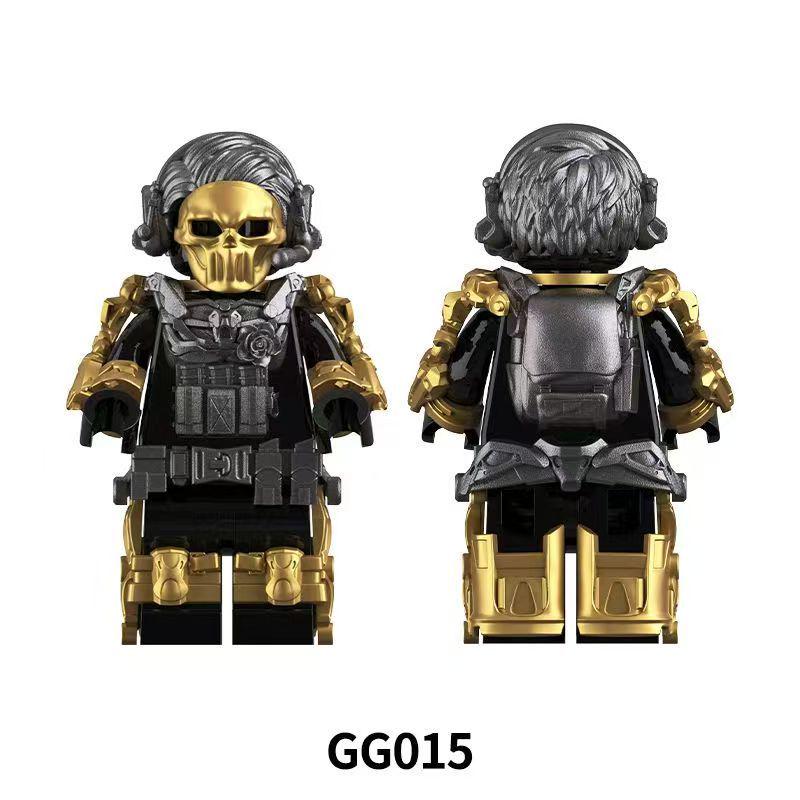 Cross-border Delta Action: Nameless Figure Model with Gold Rose Red Wolf Building Blocks Toy