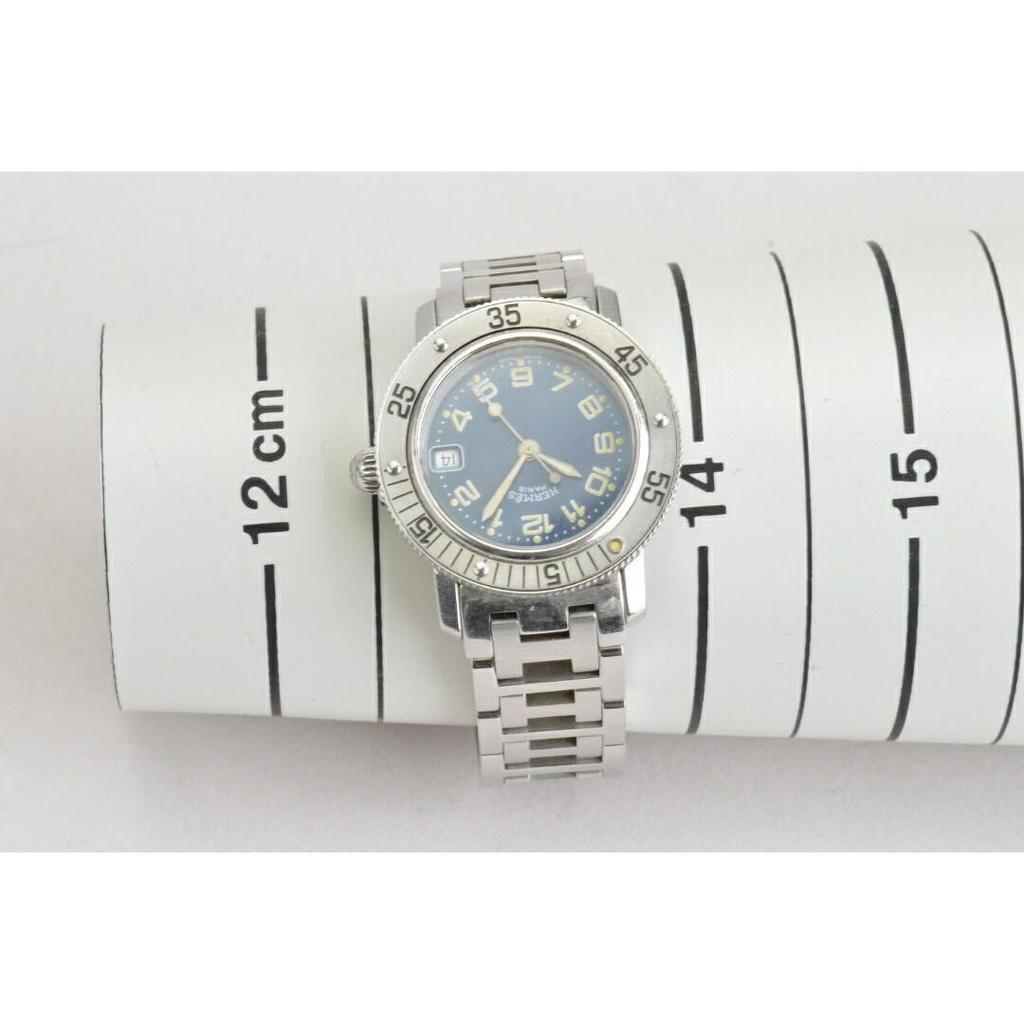 Used Hermes Watch Body/Silver Dial/Navy 1276550 Ladies