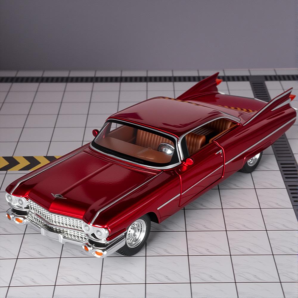 1:32 Cadillac Eldorado Biarritz Klassisches Retro-Modellauto aus Metallguss mit Sound und Licht, Rückziehmechanismus, Sammlerstück