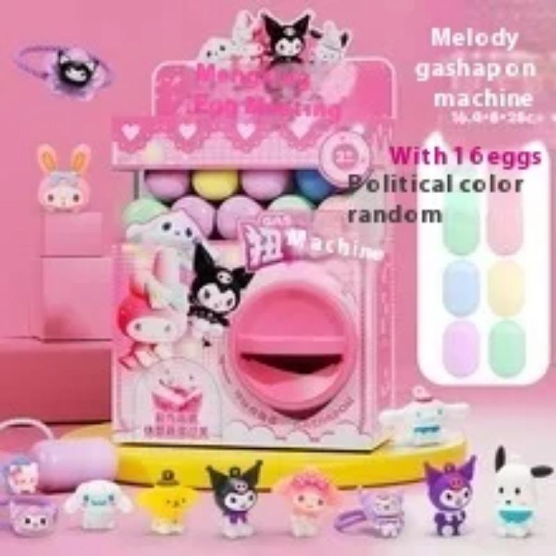 Sanrio Dětský Kreslený Melody Kroutící Vejce Stroj Mini Panenka Chytání Panenek Stroj DIY Zábavné Vejce Slepá Krabička Hračka Dětské Dárky Překvapení