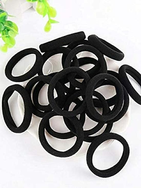 Premium 30 Black Hair Ties, Elastic Hair Band Made of Quality