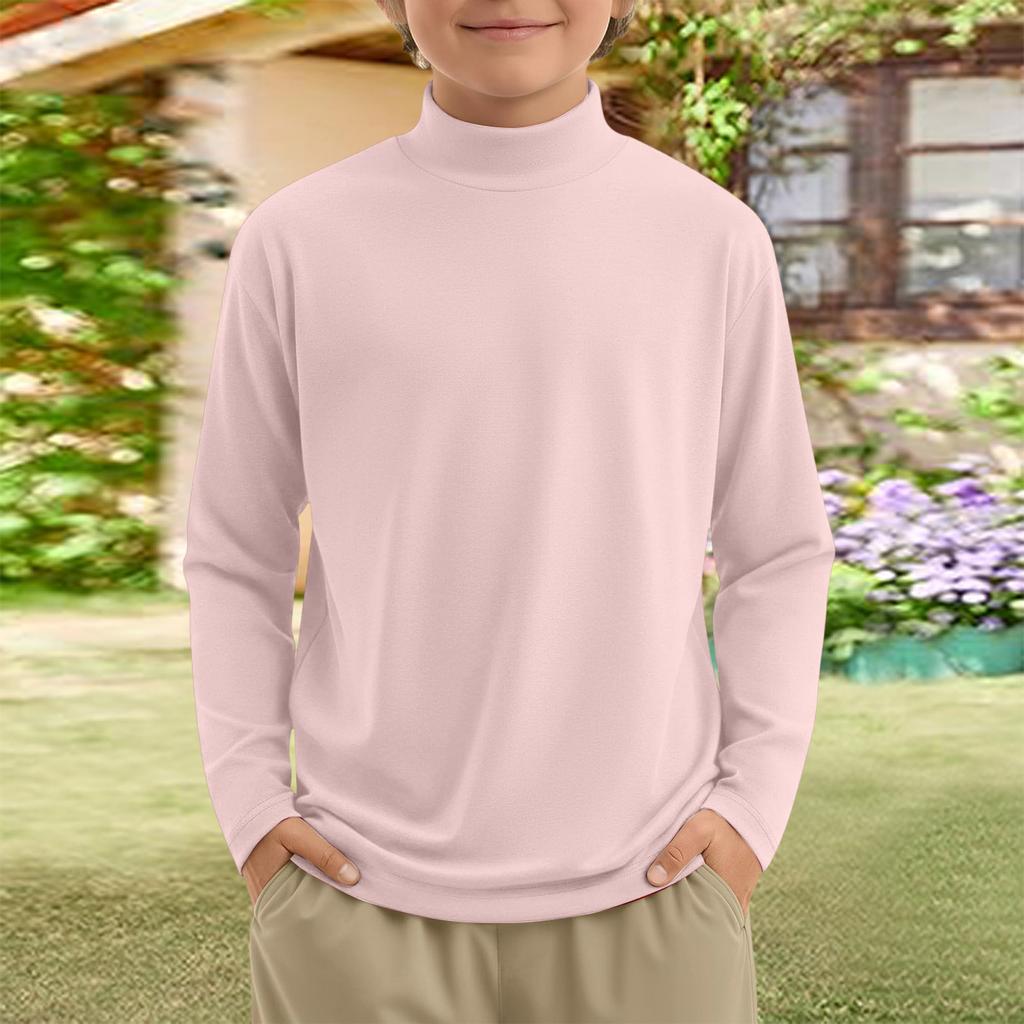 Boy And Girls Color Long Sleeved T-shirt Round Neck Color T-shirt