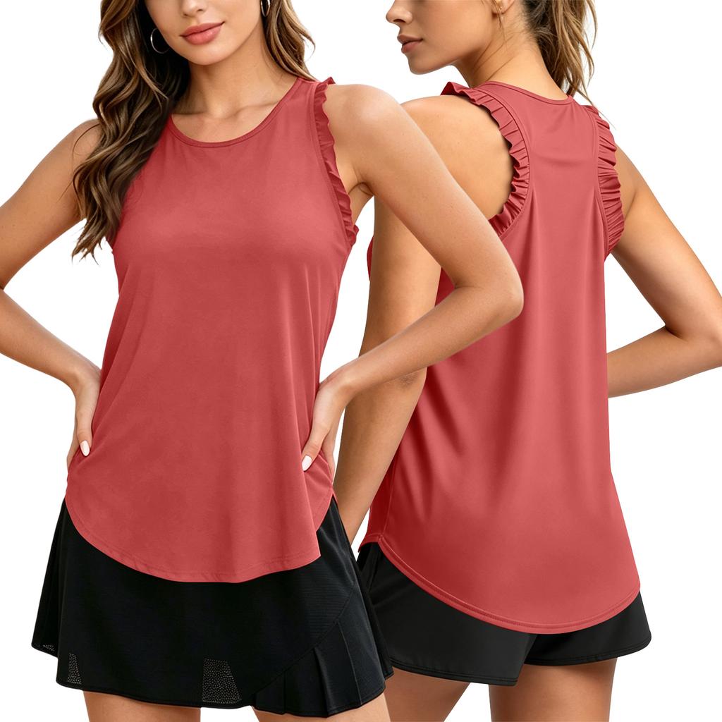 Womens Sleeveless Athletic Top Lightweight Breathable Tank for Sports Tennis Running Yoga and Gym Activities
