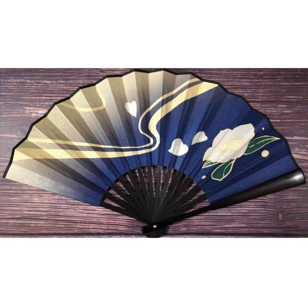 Genshin Impact Ayaka Kamisato Folding Stylish and Popular for Men and Silk Folding Black Bone Folding Kamisato Genshin Impact Cosplay Game Cos Cosplay