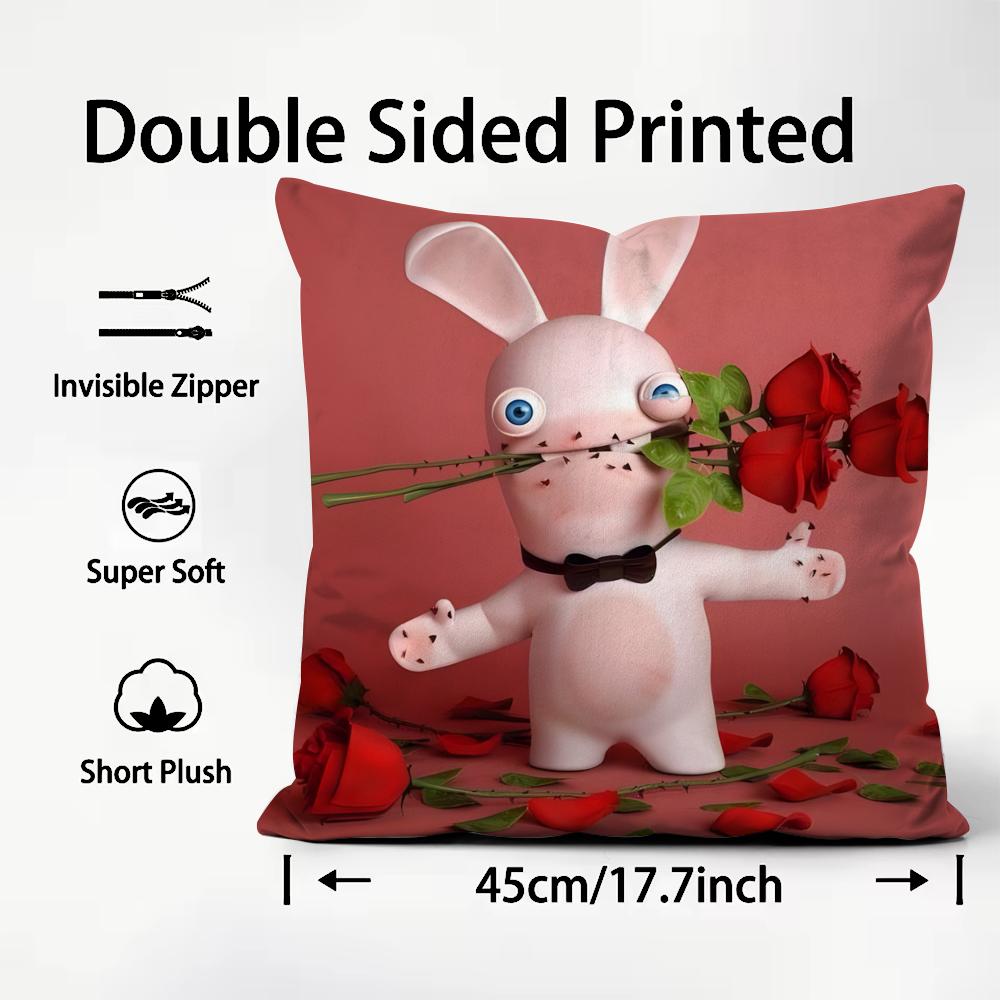 Anime R-Rabbids InvasionS Cushion Cover Comfortable Reversible Pillow Cover Ideal for Car Sofa Bedroom & Beyond