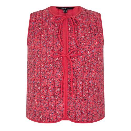 Nobody´s Child Womens/Ladies Floral Pattern Quilted Front Tie Gilet