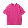 T-shirt da uomo in puro cotone pesante da 260 g, effetto retrò, con motivo a fiocchi di neve, vestibilità ampia, maniche corte