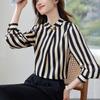 Women Blouses Shirts 2025 Spring Long Sleeve Women Blouse Shirt Stand Collar Striped Blouse Shirt Women Tops J907