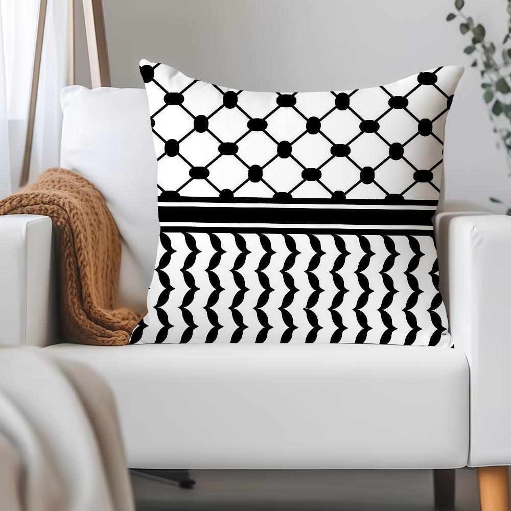 Hattah Keffiye Pattern Design Art Pillow Case Applicable Space For Guest Rooms Interiors Cars Office House Decoration