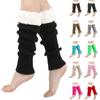 Y2K Neon Ribbed Leg Covers Harajuku Warm Plush Collar Knit Long Socks for Women & Girls