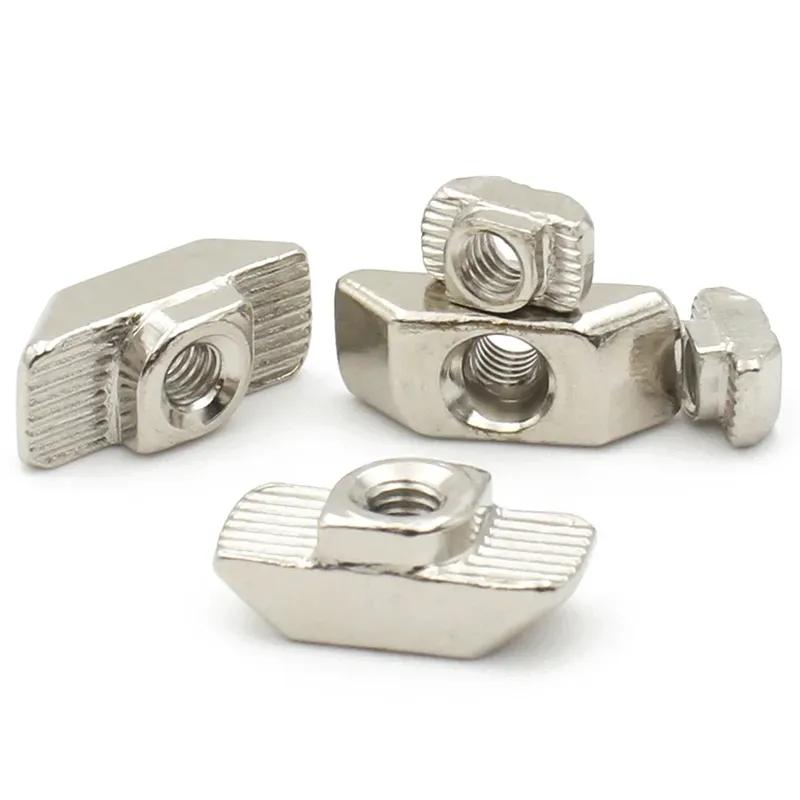 10-50pcs Nickel Plated M3 M4 M5 M6 M8 Slot T-nut Sliding T Nut Hammer Drop In Nut Fasten Connector For Aluminum Extrusion