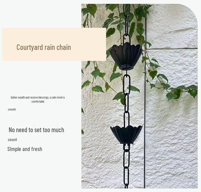 Aluminum Alloy Rain Chain for Courtyards and Villas - Decorative Western & Chinese Style Downspout Alternative
