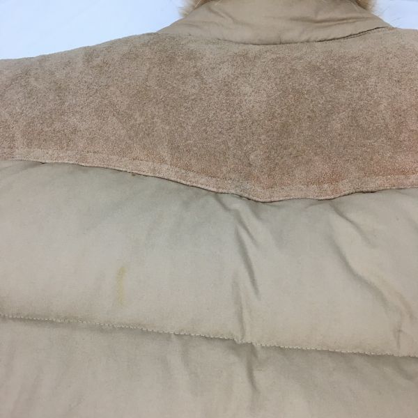 Prestwick Real Fur Down Vest with Suede Yoke Size M Brown