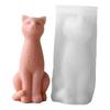 3D-Silikonform für Kerzen in Katzenform, Formen zur Seifenherstellung, einzigartige Silikonformen für sitzende Katzen für Seifenharz-Dekorationen