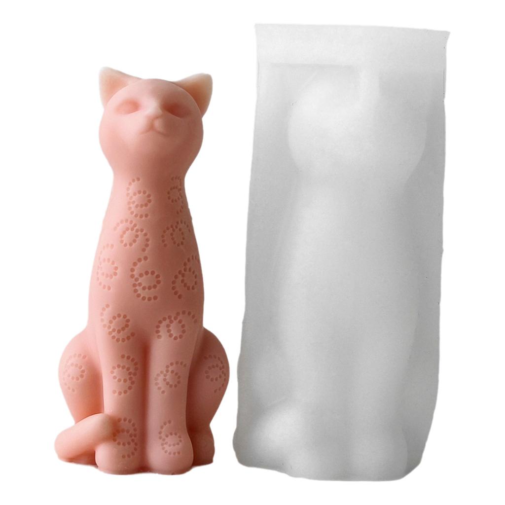 3D-Silikonform für Kerzen in Katzenform, Formen zur Seifenherstellung, einzigartige Silikonformen für sitzende Katzen für Seifenharz-Dekorationen