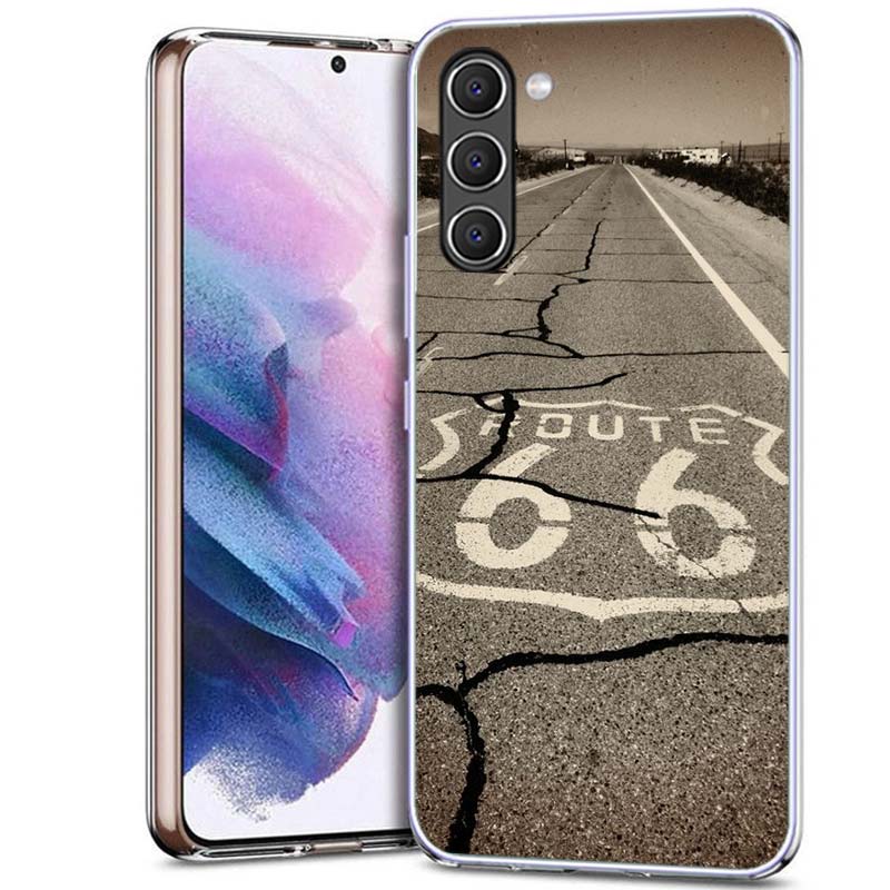 America Route 66 Phone Case for Samsung A54 A14 A24 A34 A17 A37 A57 A55 A35 A25 A15 A13 A23 A33 A53 A07 A05S A04S A03 A73 Galaxy