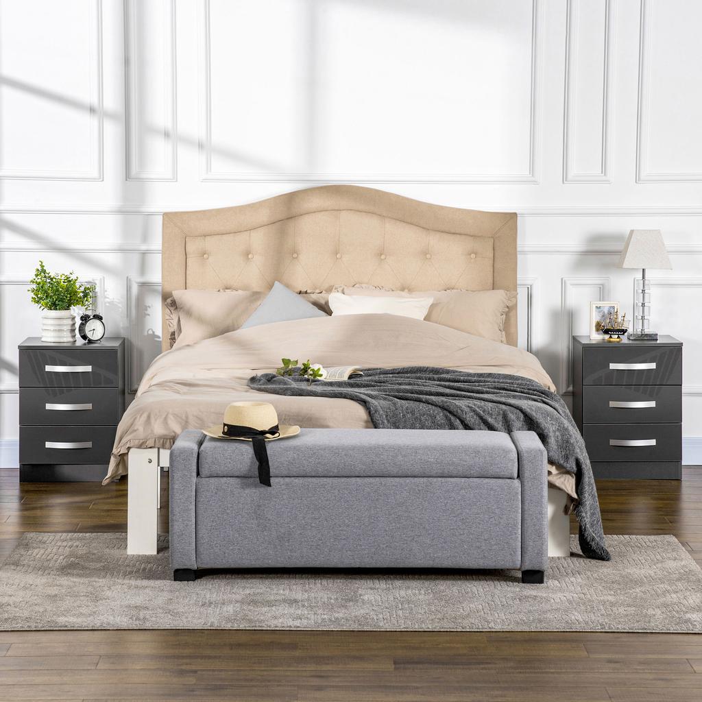 Set of 2 Modern Nightstands with 3 Drawers for Bedroom and Living Room in Particleboard, 40x36x56 cm, Grey