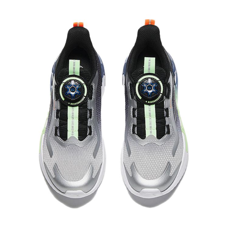 Anta Kids Comfortable Knob Body Measurement Test Non-Slip Wear-Resistant Low-Top Running Shoes Kids Running Shoes Silver Black A12445510-3