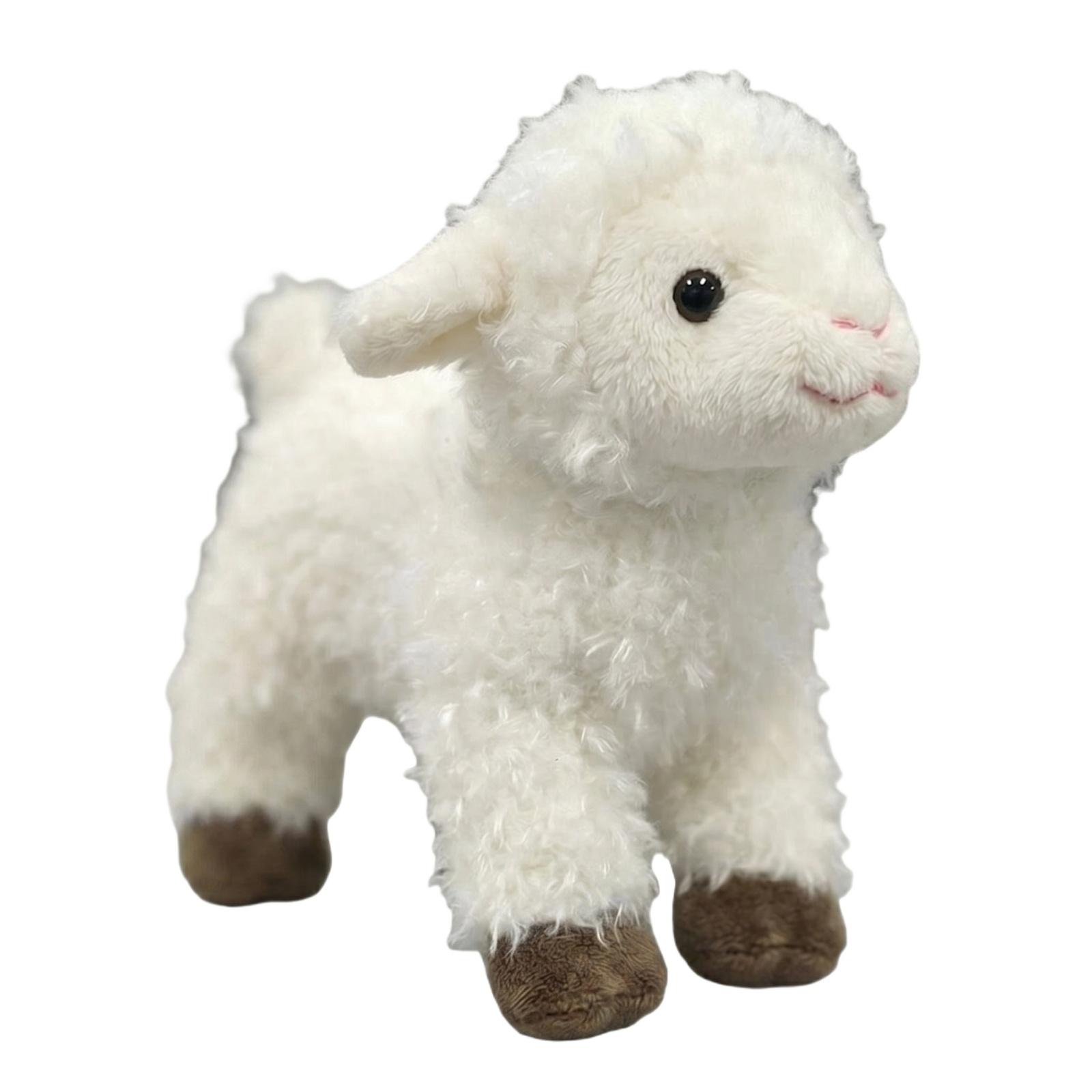 

Plush Stuffed Animal Toy Lamb Soft Fabric Standing Design Realistic Features Suitable for Kids and Collectors One Size