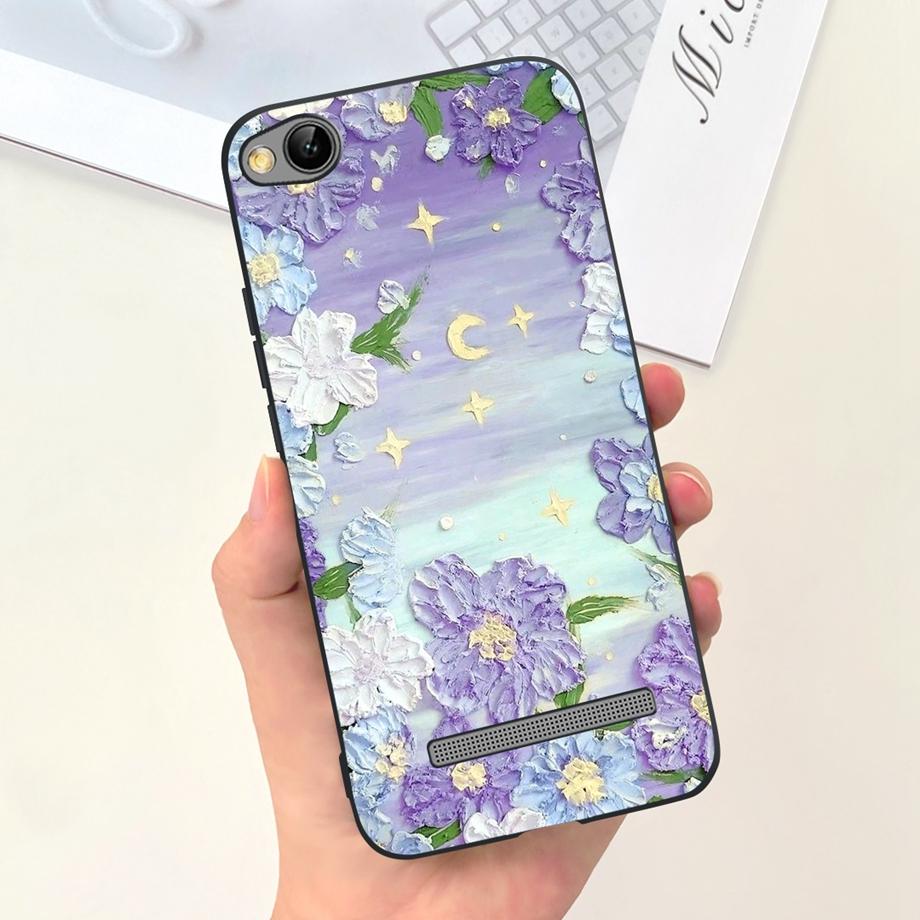 Flower Cover For Xiaomi Redmi 4A 4x Beautiful Moon Night Black Cat Phone Case For Redmi 4x Redmi4a Protection Coque Funda Capas