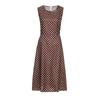 Women's Round Neck Sleeveless Polka Dot Midi Dress A Line Casual Summer Party Dress