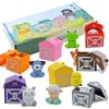 Toddler Montessori Counting Matching Toys Farm Animal Finger Puppets Color Sorting Toy Early Learning Cognitive Game for Kids