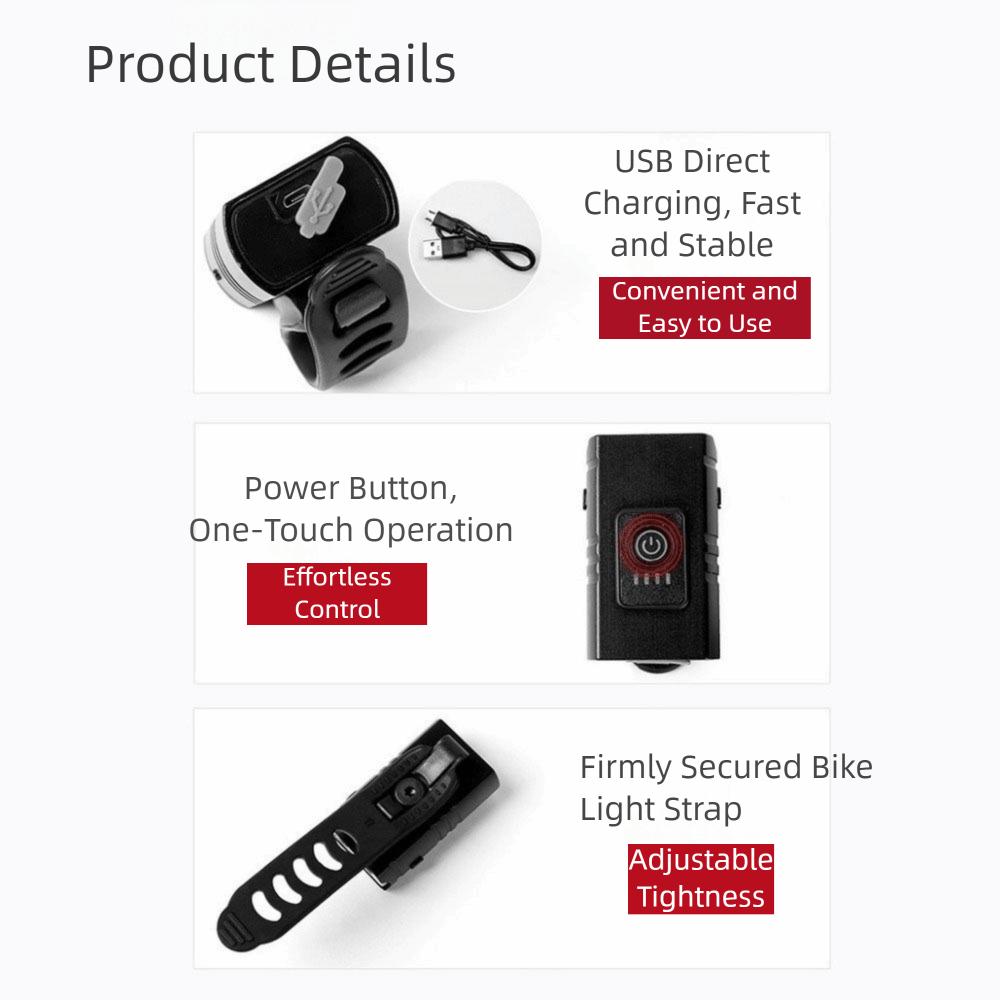 Aluminum Zinc Zinc Alloy MTB Road Bike Head Lamp Smart Sensor Bicycle Front Lamp Outdoor Flash Light