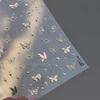 Exquisite Butterfly Border Photo Frame Nails Sticker Luxury Bronzing Flower Star Moon Gold Silver Nails Art Stickers DIY
