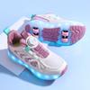 Kids Lights Sports Shoes Rubbing Shoes Charging and Disassembling Four Wheels Slide Shoes LED Kids Glowing Sneakers