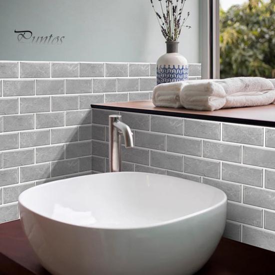Self Adhesive Kitchen Backsplash Self-Adhesive PVC Tile Wall Stickers, Waterproof Mosaic Pattern Decals for Bathroom Easy To Clean Covers Home Decor,
