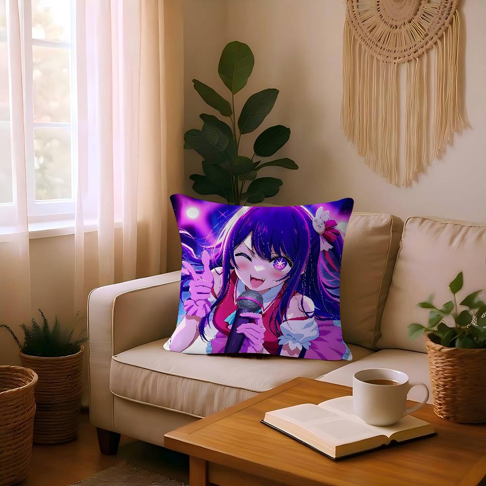 Anime Oshi No Ko Cushion Cover Car Throw Pillow Case For Sofa Car Christmas Gift 40x40cm 45x45cm