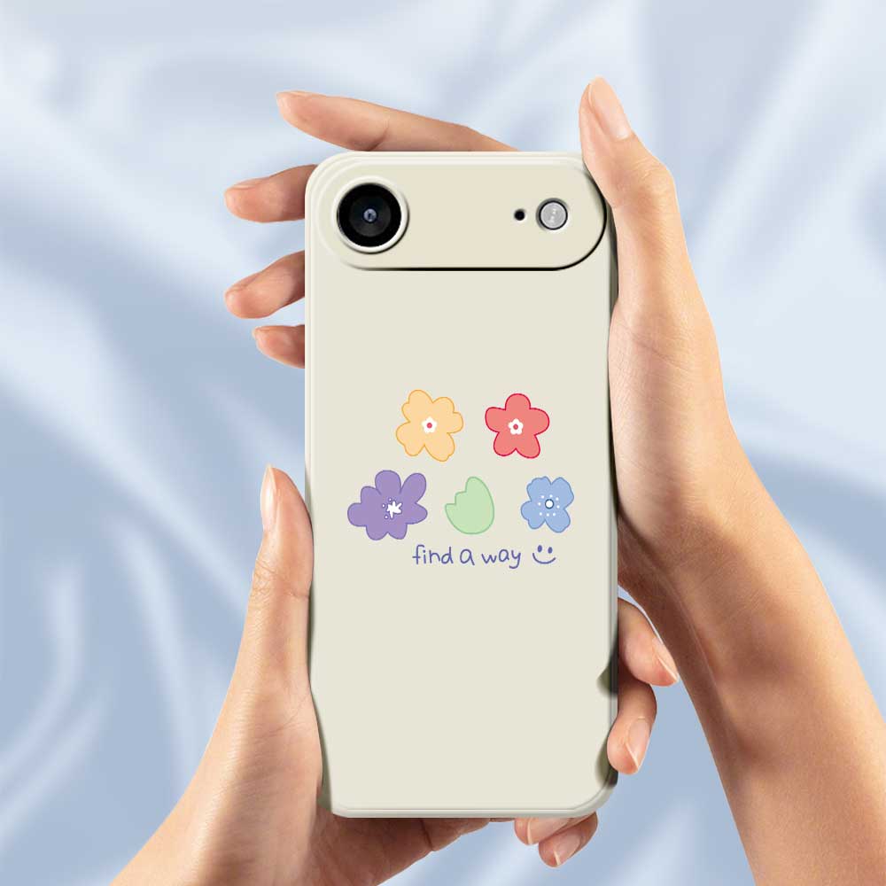 For iPhone 17 Air Case Five Colors Flowers Pattern Printing Straight Edge TPU Phone Back Cover