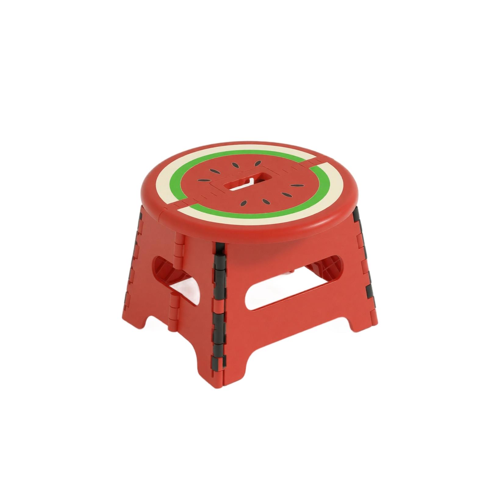 Portable Foldable Step Stool Thickened Plastic Folding Stool Lightweight Compact Design for Indoor Outdoor Use with Easy Carry Handle S красный