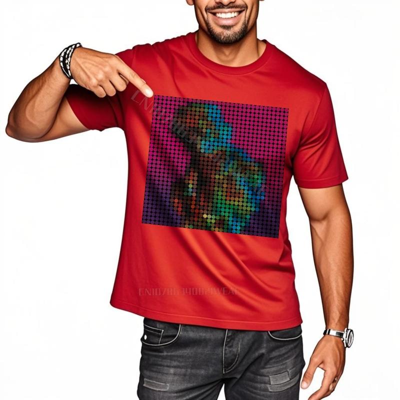 Unisexs T Shirt Short Sleeve Everyday Tees Colorful Abstract Pixel Artwork Daily Wear Essential Teeshirts Minimalist Adult Esse