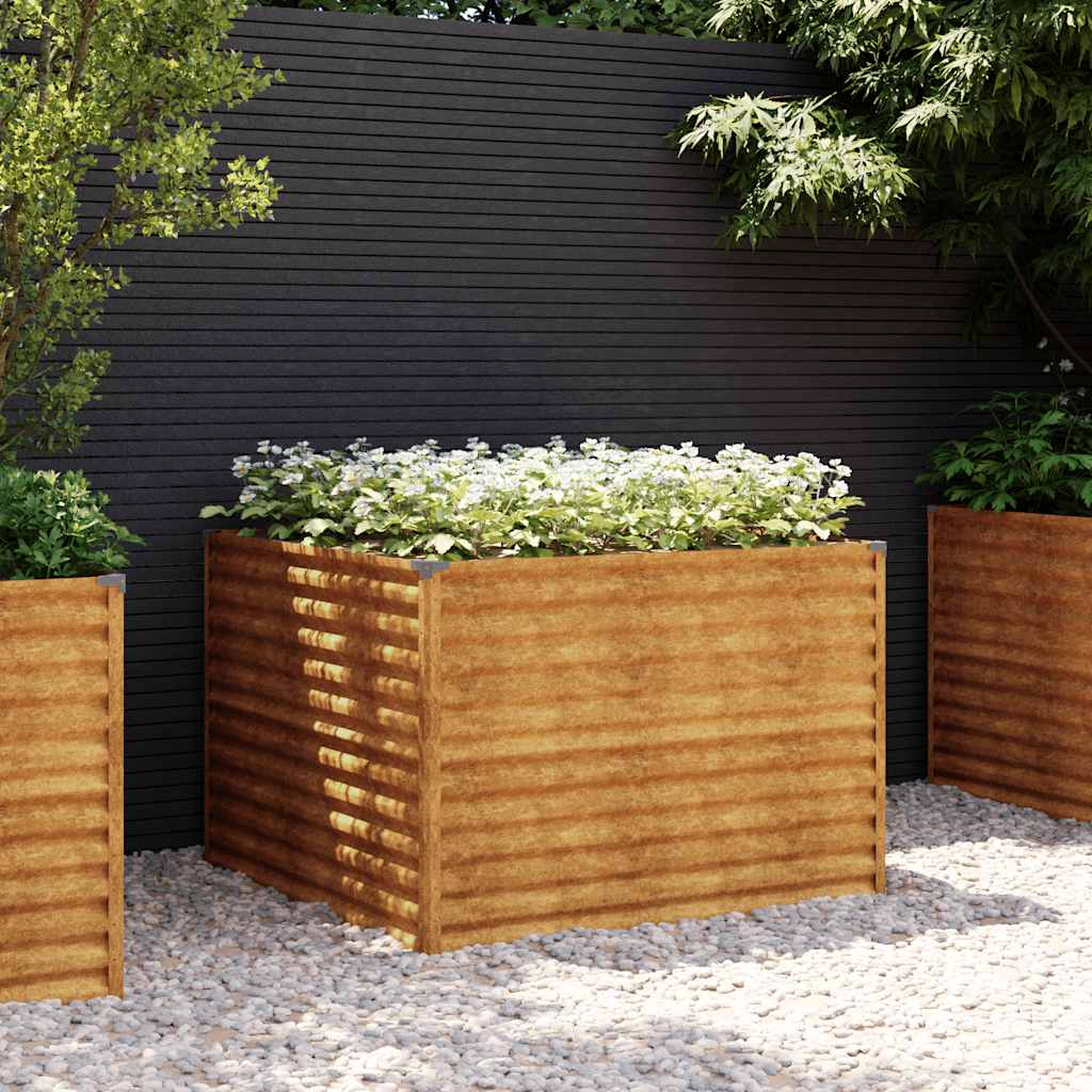 Raised Garden Bed 100 X 100 X 69 Cm Corten Steel