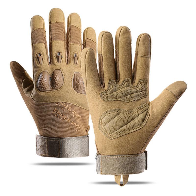 Men's Anti Slip Shock Absorption Half Finger Hard Shell Protection Training Mountaineering Military Fan Anti Cutting Tactical Gloves