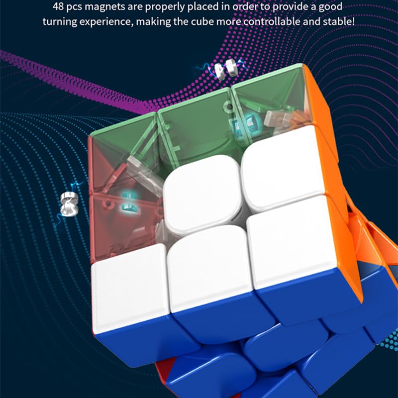 Bucubke RS3M 3x3 Magnetic Levitation Magic Cube RS3 M 2021 [Built-in Magnets] Puzzle Magic Cube MFJS RS3M Maglev 3x3x3 Stickerless Magnetic