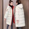 Baumwolle gepolsterte Frauen mittlere lange koreanische lose verdickte Winterjacke neues Brot
