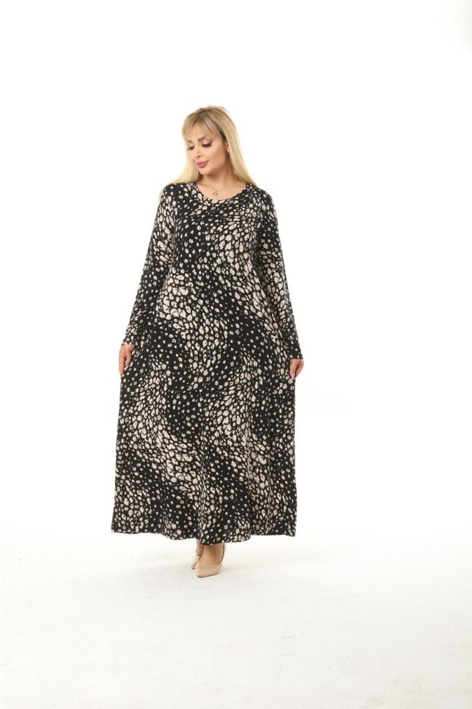Women's Big Size Dress Plus Size Long Sleeve (Suitable for Hijab) Long Viscose Combed Dress