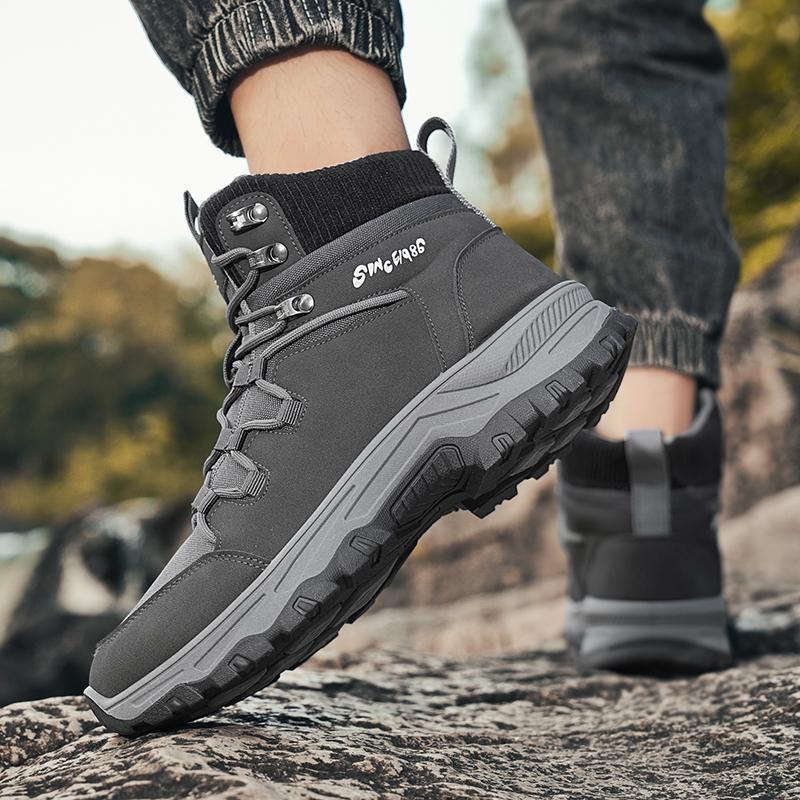 New Fashion Autumn And Winter Men's High Top Martin Boots Students Male Boys Trending Climbing Soft Sole Work Shoes Labor Protection Martin Sneakers