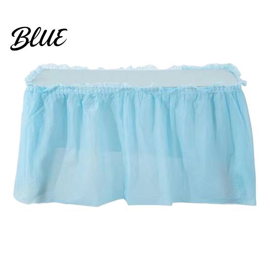 Birthday Party Table Plastic Fine Adhesive Strip Waterproof with Skirt Disposable 420x70cm Heavy-Duty Dining Cover